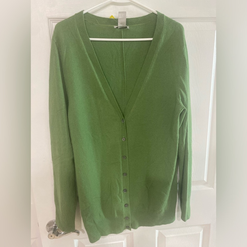 GAP Women's Green Cardigan Cashmere Sweater
